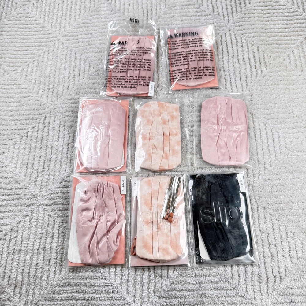 Slip Silk Face 8 Mask Bundle Women OS Pink Black Tie Dye Reusable Mulberry Silk